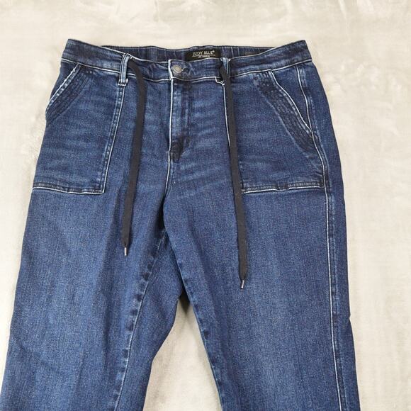 Judy Blue Jogger Jeans Womens 15/32 (33x30) Blue Denim Drawstring High Rise - Picture 4 of 11